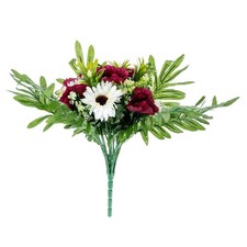 Purple Gerbera & White Poppy Artificial Bouquet Lifelike Floral Arrangement