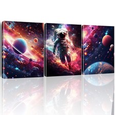 Outer Space Room Decor for Boys, Planet Astronaut Wall Art Decor for Teen Boy...