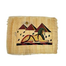 Vintage Egypt Egyptian Great Sphinx of Giza Papyrus Hand Painted Painting