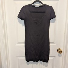 Sexy Little Black Scoop Neck Bodycon Mini Dress Short Sleeve Closet Staple
