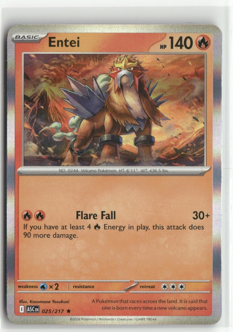 Entei 025/217 Holo Ascended Heroes Pokemon TCG NM | eBay