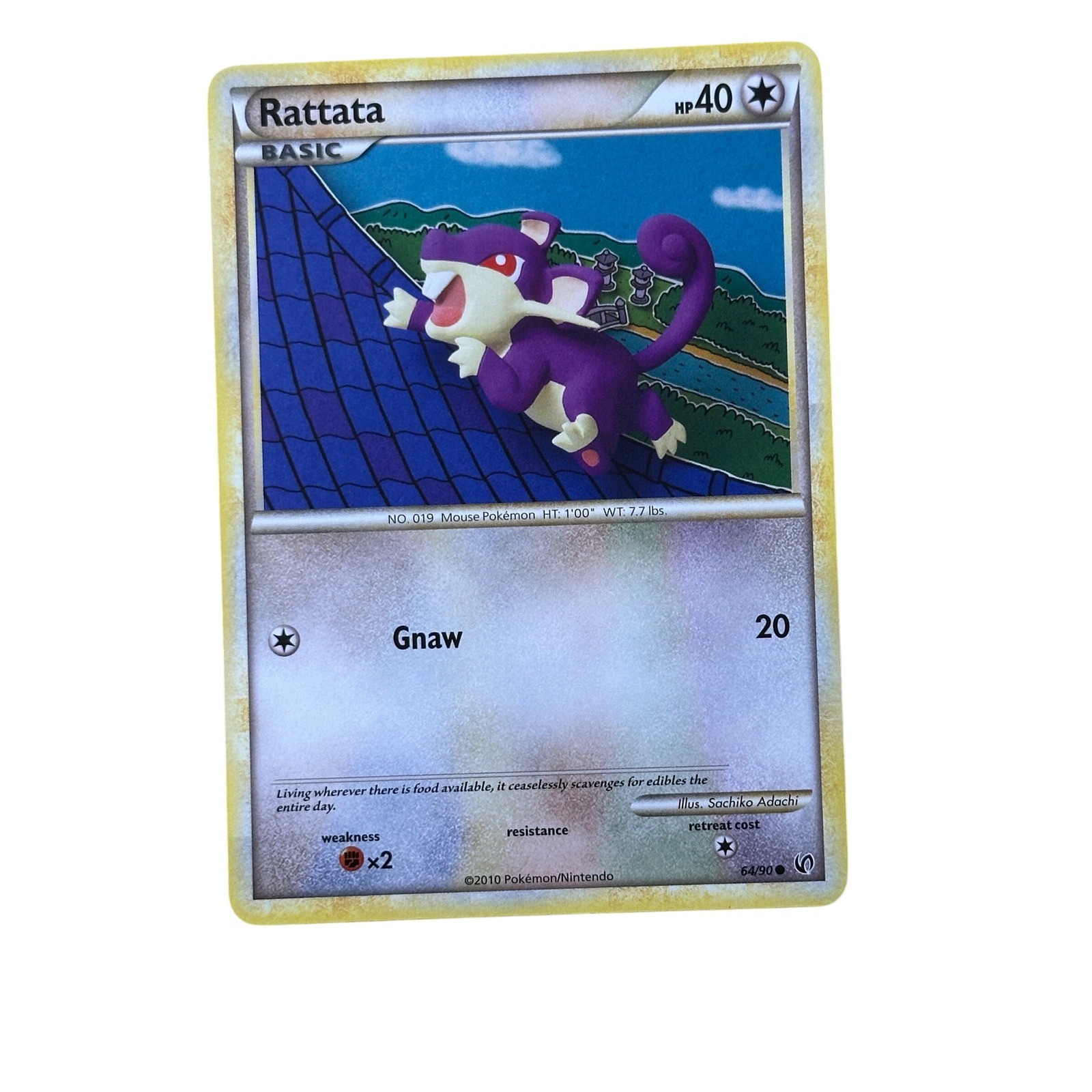 Rattata Pokemon Card 64/90 2010 Nintendo Trading Card Game Collectible