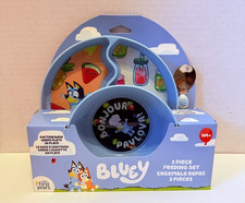 Bluey Toddler Feeding Set Plate Bowl Spoon Suction Base BPA-Free 9m