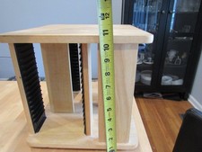 Vintage WOOD 72 CD Spinner Rotating Carousel Spinning Storage