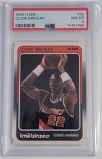 1988-89 Fleer Basketball Clyde Drexler #92 Portland Trailblazers HOF NBA PSA 8