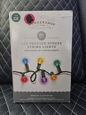 Wondershop LED Faceted Sphere String Lights 60-Multicolor Lights Indoor/Outdoor