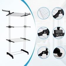 4-Tier Foldable Clothes Airer Rack Indoor/Outdoor Laundry Dryer Rail Hanger