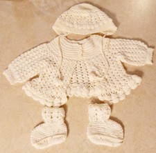 Vintage Baby Infant Handmade Crochet Baby Set Used