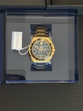 Versace Greca Extreme Chrono VE7H00623 Men’s Gold Black Watch Medusa 45mm Box