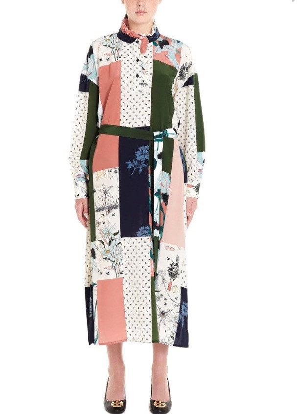 Tory Burch Multicolor Patchwork Abstract Print Hi… - image 1