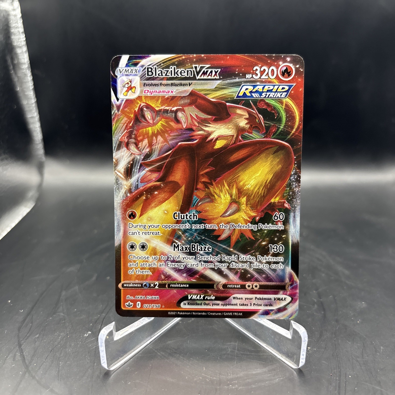 Pokémon TCG Blaziken VMAX 21/198 Full Art Sword & Shield Chilling Reign