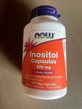 Inositol NOW Supplements 100 Veg Capsules 500 mg Myo-Inositol 04/2027 Sealed