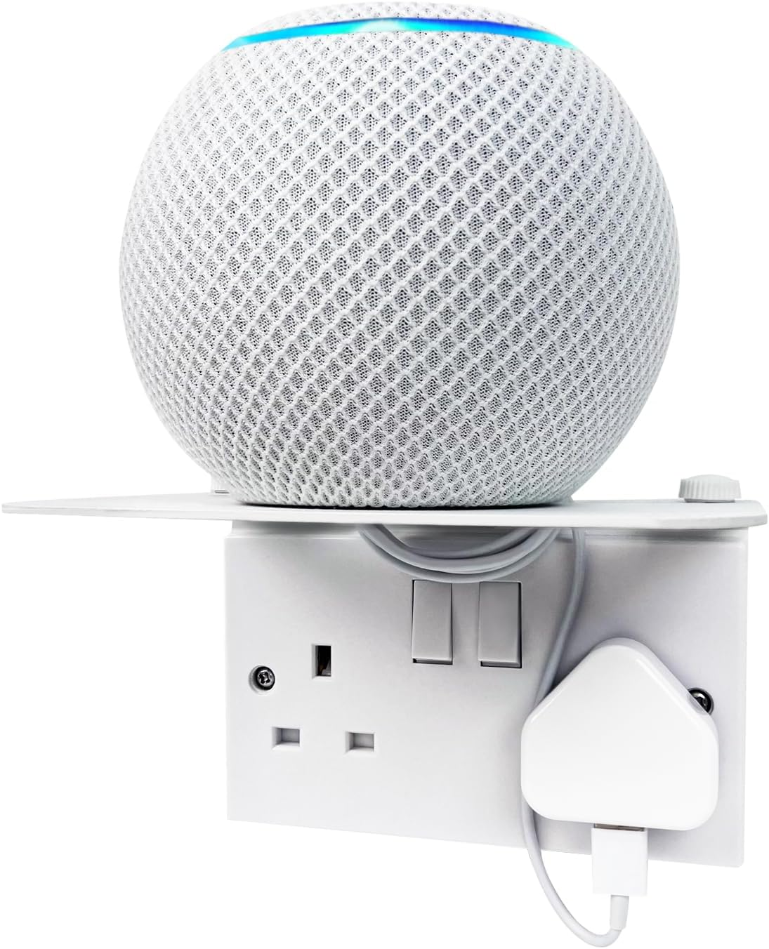 ALLICAVER Double Socket Shelf - Space-Saving Wall Holder for Smart Home Devices