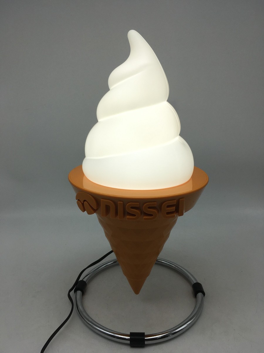 NISSEI Soft Serve Ice Cream Cone Light Sign Display Lamp 16.5