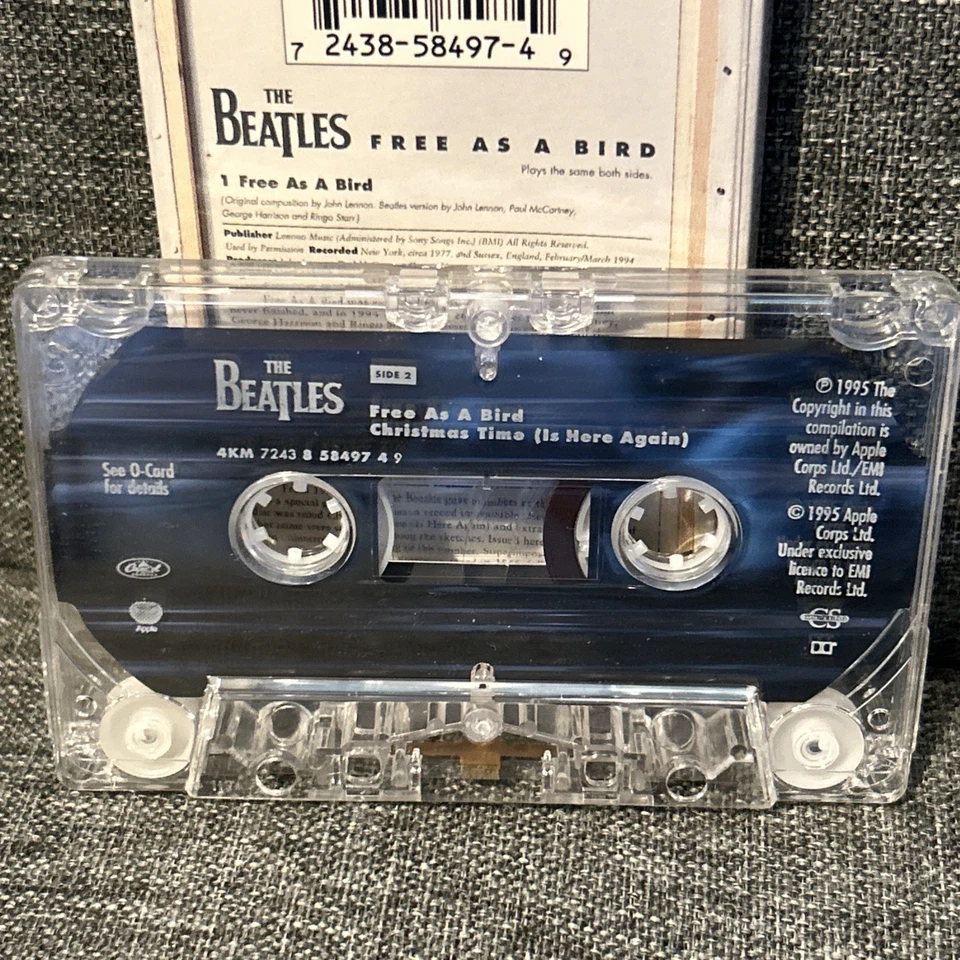 THE BEATLES - FREE AS A BIRD / Christmas Time Is Here Again Rare Cassette Single Foto 4 de 4