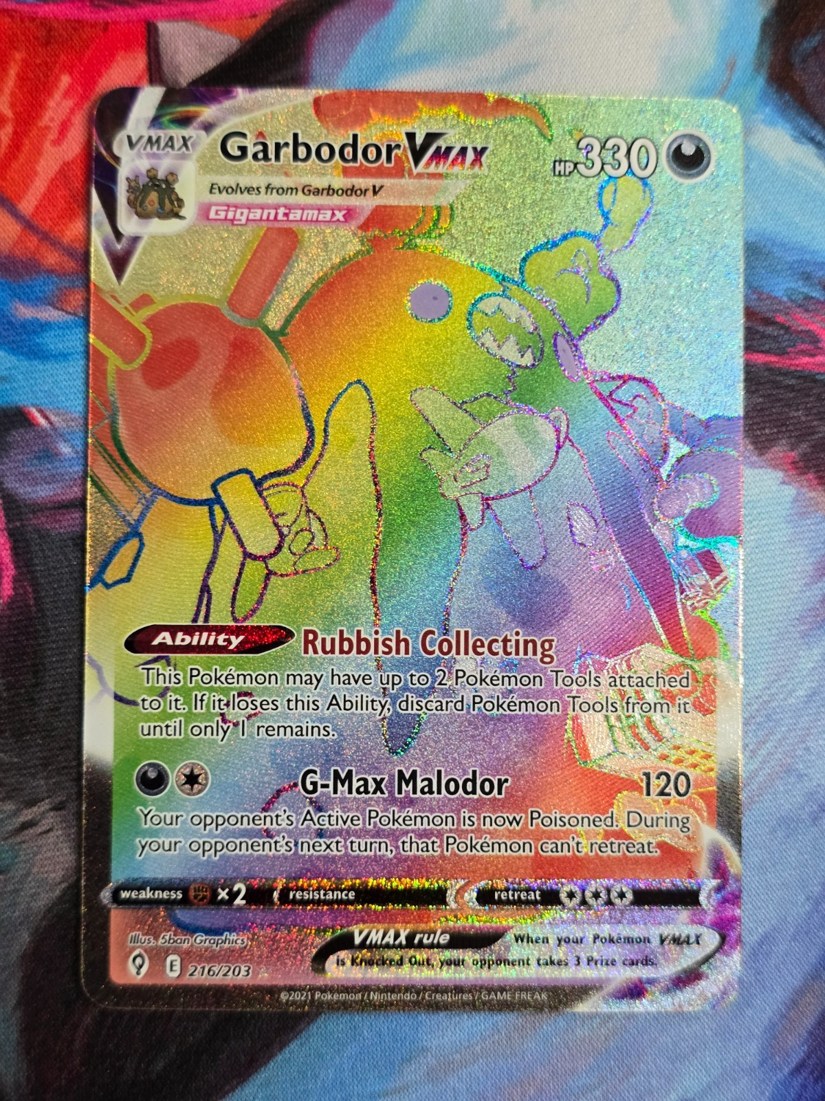 Garbodor VMAX 216/203 Evolving Skies Full Art Holo NM EN