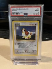 1999 Pokemon TCG Game Pidgey 57/102 Base Set SHADOWLESS Graded PSA 9 MINT