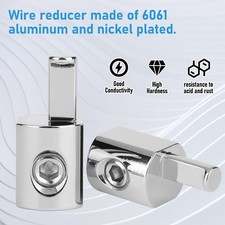 Pair Car Audio Power/Ground 1/0 Gauge to 4-Gauge Wire Reducer Amp Input Reducers