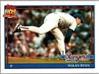 1991 Topps Baseball Nolan Ryan Texas Rangers Base Card NM HOF Set Filler #1