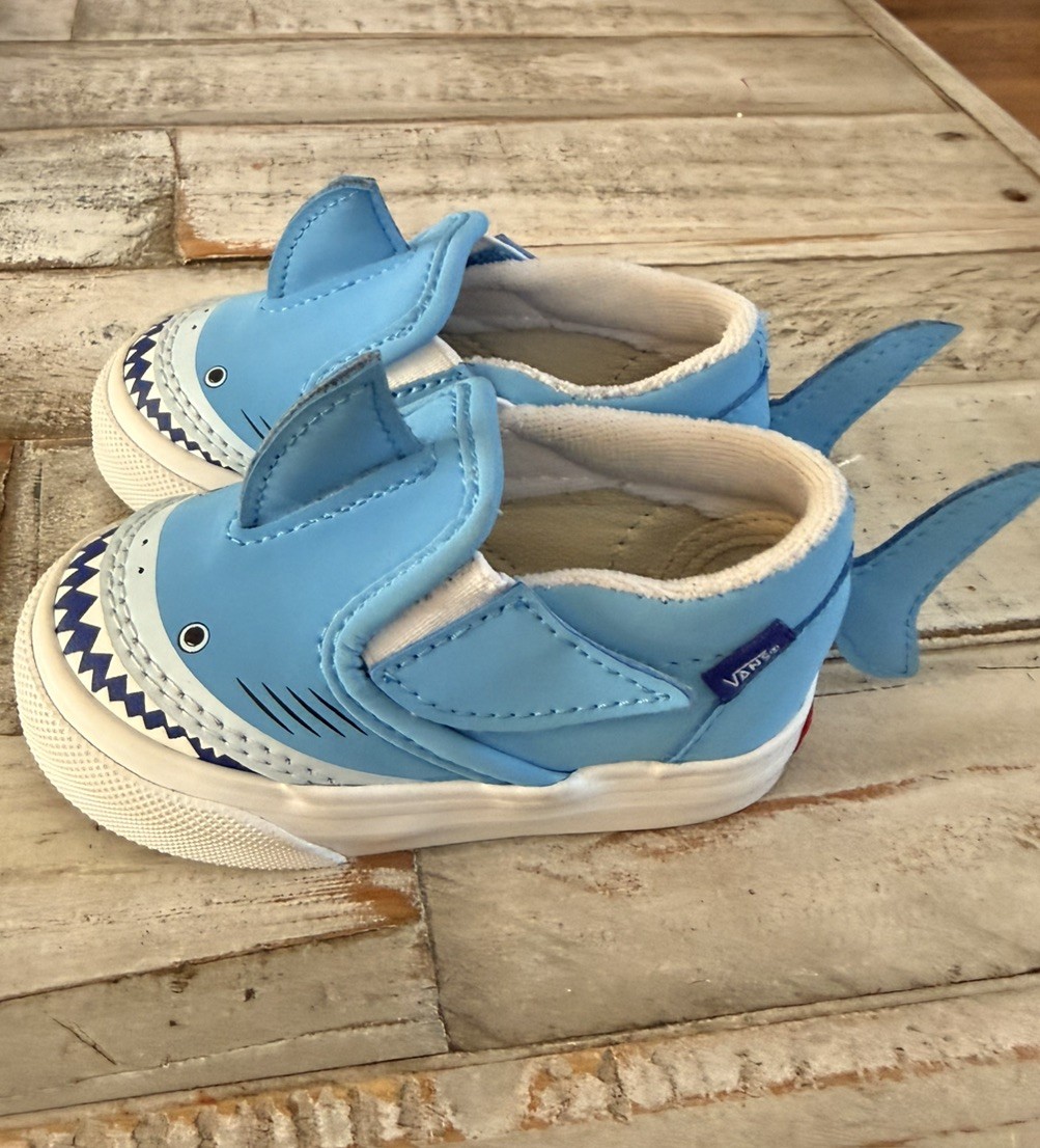 Toddler 4c Us Kids Boys Blue White Sneakers Fins