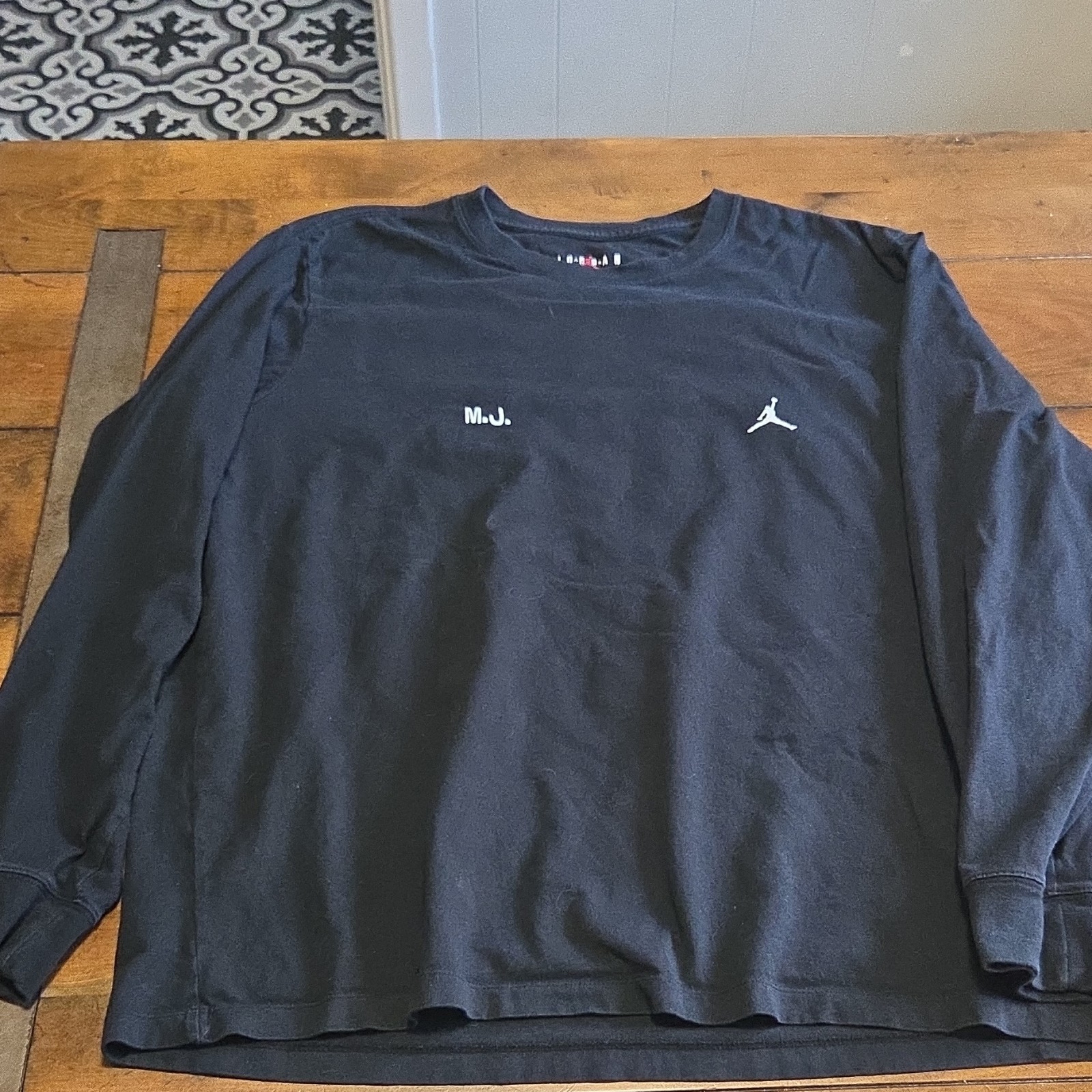 Jordan Flight Never Say Never Long Sleeve T-Shirt Mens XXL Black Graphic Tee image 2
