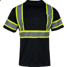 Safety Reflective High Visibility Shirt for Men ANSI Class 3 Hi Vis Construct...