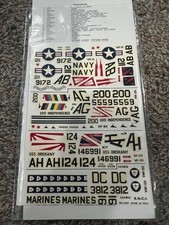 Vougth F8 Crusader decal sheet by ESCI in 1/7...