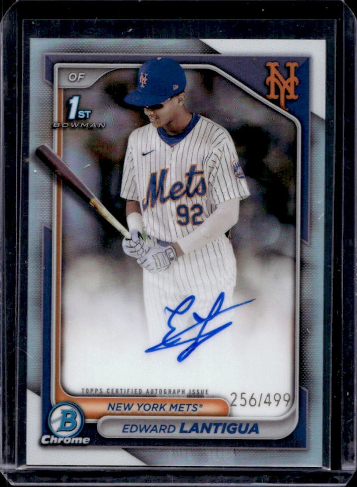 2024 Bowman Chrome Edward Lantigua Auto Refractor 1st #256/499 Mets