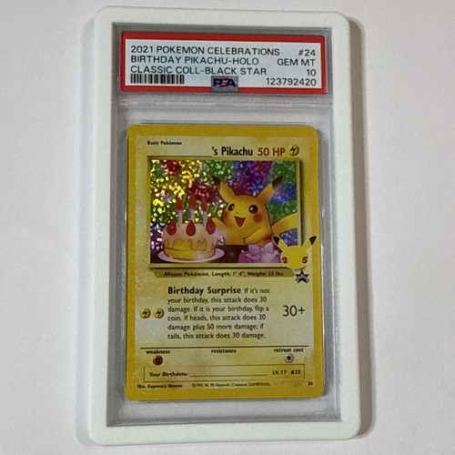 Pokemon Cele. 25th Anniversary Birthday Pikachu Holo #24 Classic Coll. PSA 10