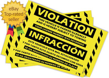 100 Parking Violation Stickers Hard to Remove No Parking Stickers