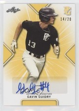 2021 Leaf Perfect Game National Showcase Yellow 14/20 Gavin Guidry Auto 0b2