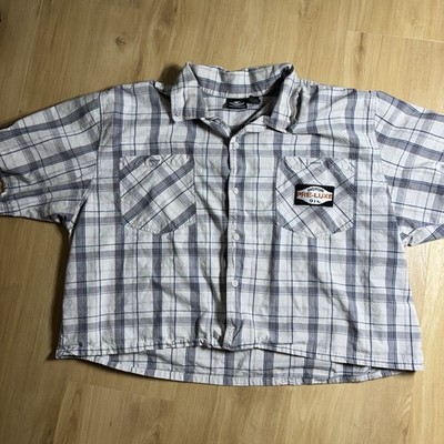 Harley-Davidson Men s Short Sleeve Button Up 3XL Plaid Motor Pre-Luxe Motor Oil