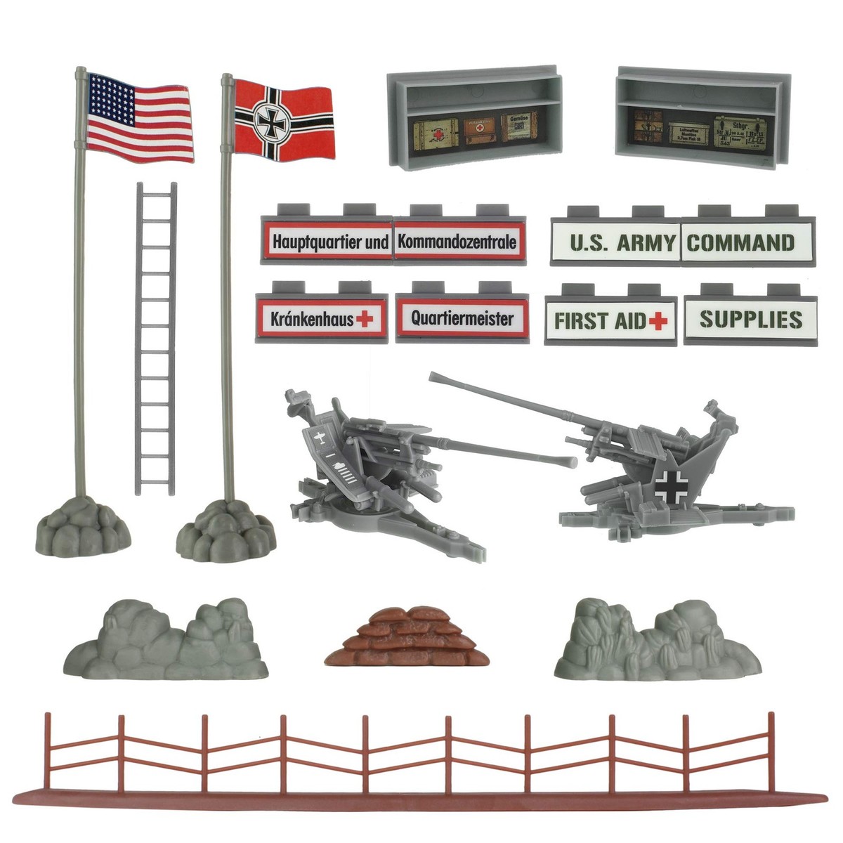BMC Ww2 Secret Stronghold - 36pc Plastic Army Men German Bunker
