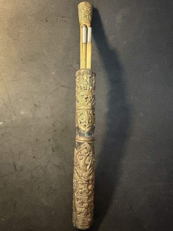 Antique Vintage Travelling Chopsticks & Knife Short Sword Damaged Japanese Japan
