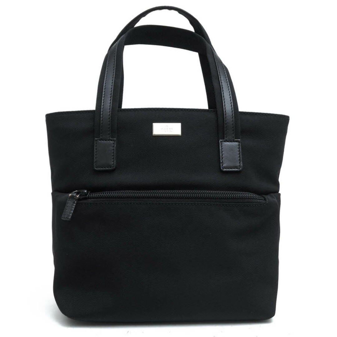 GUCCI women's black nylon and genuine leather tote handbag 002107