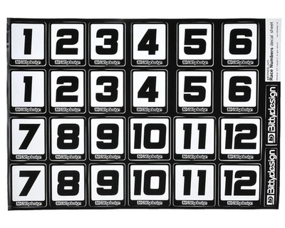 BDYRNDS-2415  Bittydesign Race Number Decal Sheet (34x24cm)