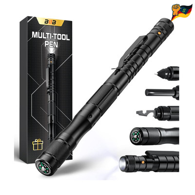 BIIB Multitool Stift 8 in 1 Kompass Geschenk für Männer Vatertag