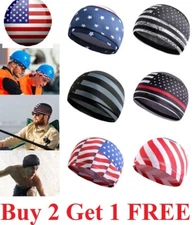 Moisture Sweat Wicking Cooling flag Dome  Cap Helmet Liner Sport patriotic hat