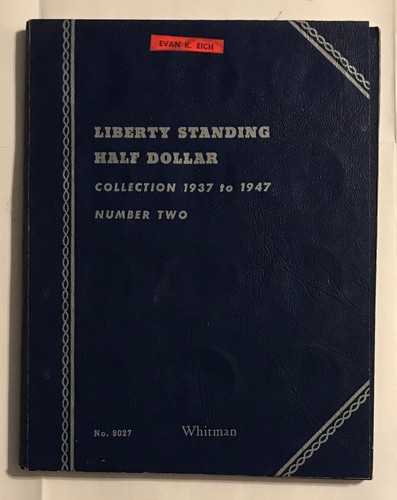 LIBERTY STANDING HALF #9027 (1937-1947) VINTAGE WHITMAN COIN FOLDER - USED #1440