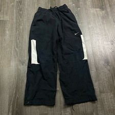 Nike Boys Windbreaker Pants Black Drawstring Athletic Straight Leg Size M 10-12