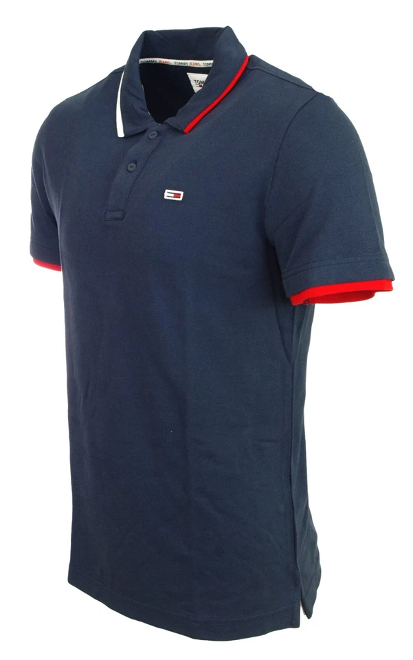 Polo Tommy Jeans Hombre Azul Marino Reg Flag Neck Polo Twilight Navy DM15076 - Imagen 2 de 4