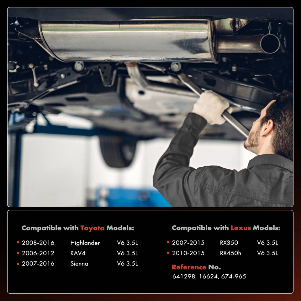 Convertidor catalítico delantero para Toyota RAV4 Highlander Sienna Lexus RX350 RX450h Foto 2 de 4