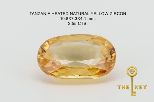 3.55 CTS. TANZANIA HEATED NATURAL YELLOW ZIRCON LOOSE GEMSTONE - Picture 2 of 8