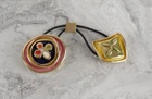 Authentic Louis Vuitton Monogram Gold Enamel Metal Hair Tie Flower Clover