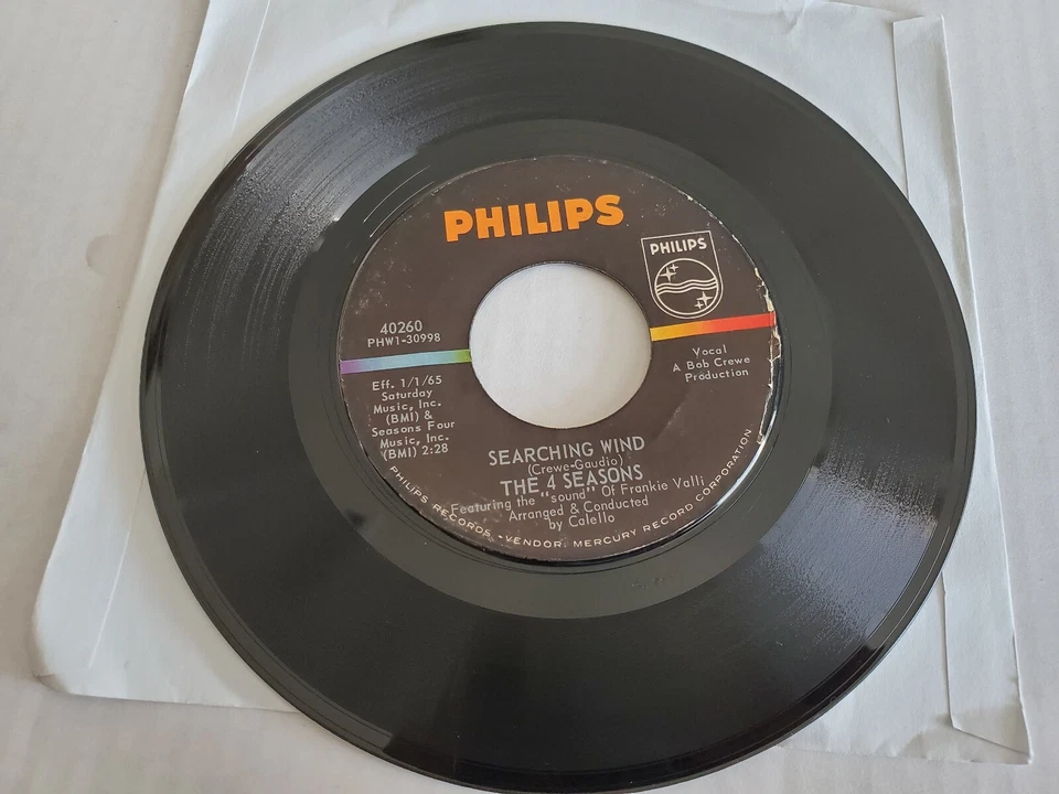 FOUR SEASONS & FRANKIE VALLI - Bye Bye Baby / Searching Wind 1964 EX/VG+ Foto 2 de 2
