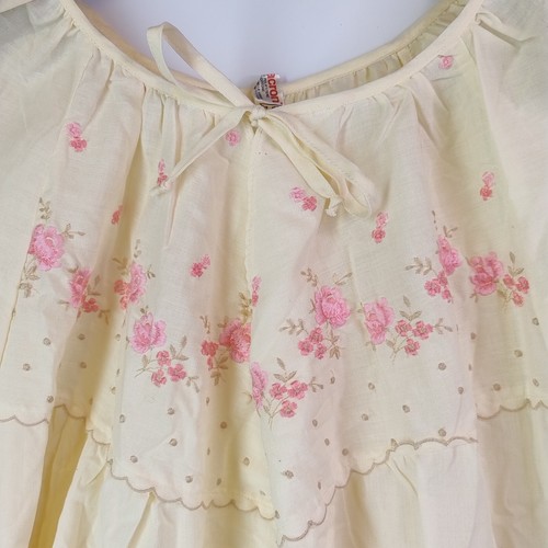 Vintage Dupont Nightgown Women M/L Polyester/Cotton Blend Cream White Florals - Bild 3 von 12