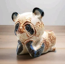 MCM Ceramic Panda Bear Candle Holder Small Succulent Planter Rustic Primitive