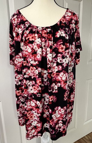 Women’s Plus Size 2XL Bright Colors Pink Black Liquid Knit B50 - Picture 2 of 9