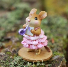 Wee Forest Folk IT'S MY PARTY!, WFF# M-746, PINK, Birthday Girl Mouse