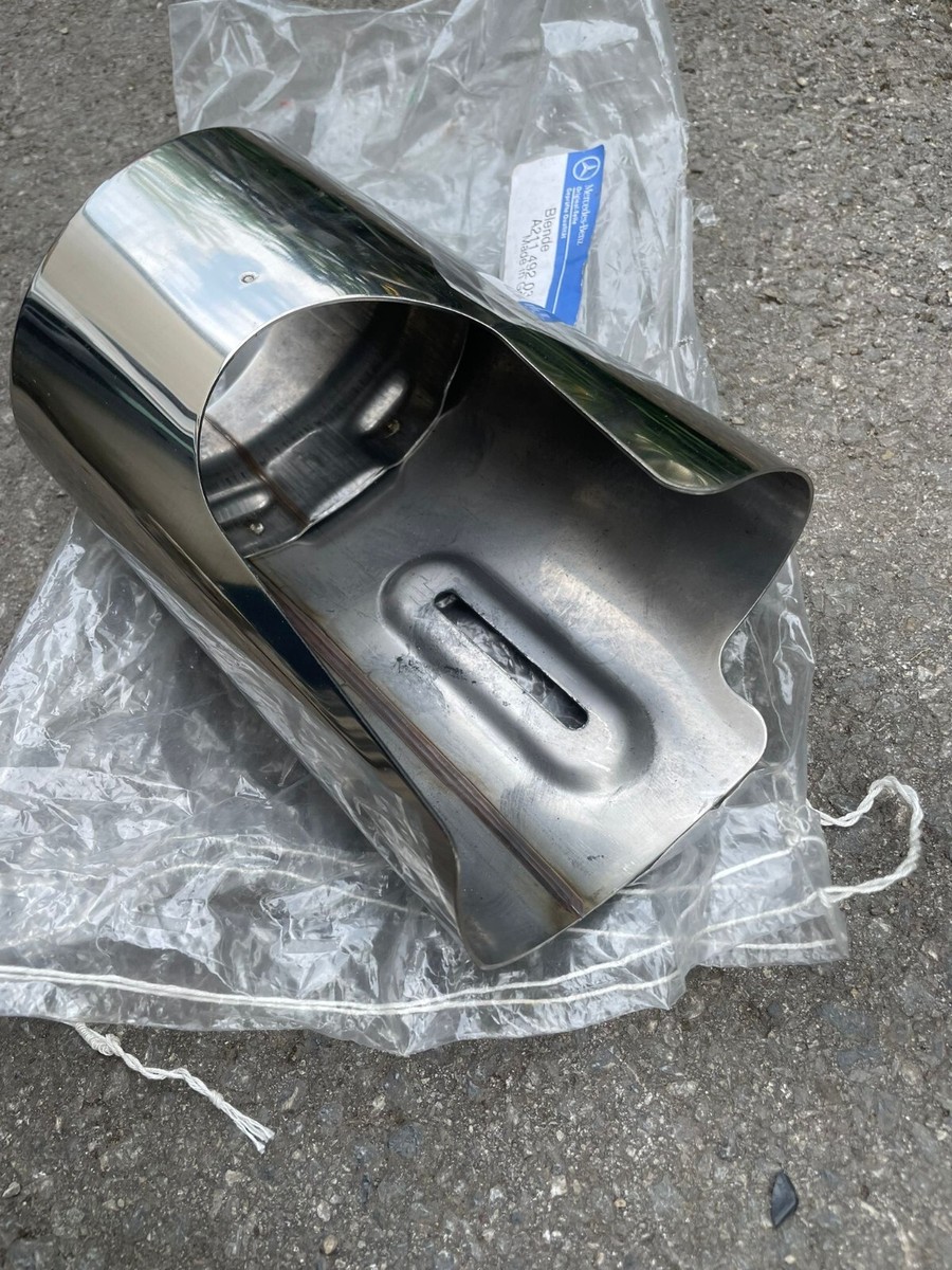 Einrohr Auspuffblende single exhaust pipes chrome Mercedes E W211 